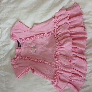 Calvin Klein jeans baby  shirt 18 months pink ruffle.